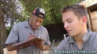 Black guy screws twink
