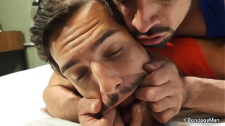 Bondage Hotel: Mike Bebecito and Samuel Decker bound and gagged fucking